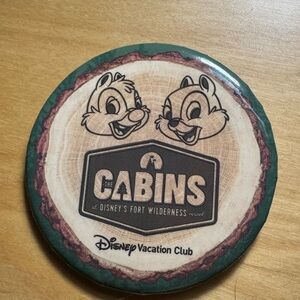 2024 Disney Parks Fort Wilderness Resort DVC Cabins Chip & Dale Button NEW
